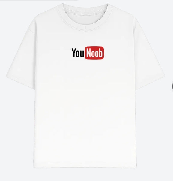 YouNoob Oversized T-Shirt in White - Front view