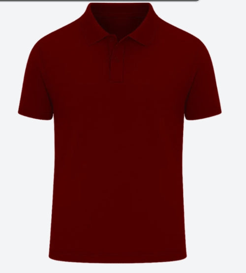 Simple Polo T-Shirt - Maroon Front
